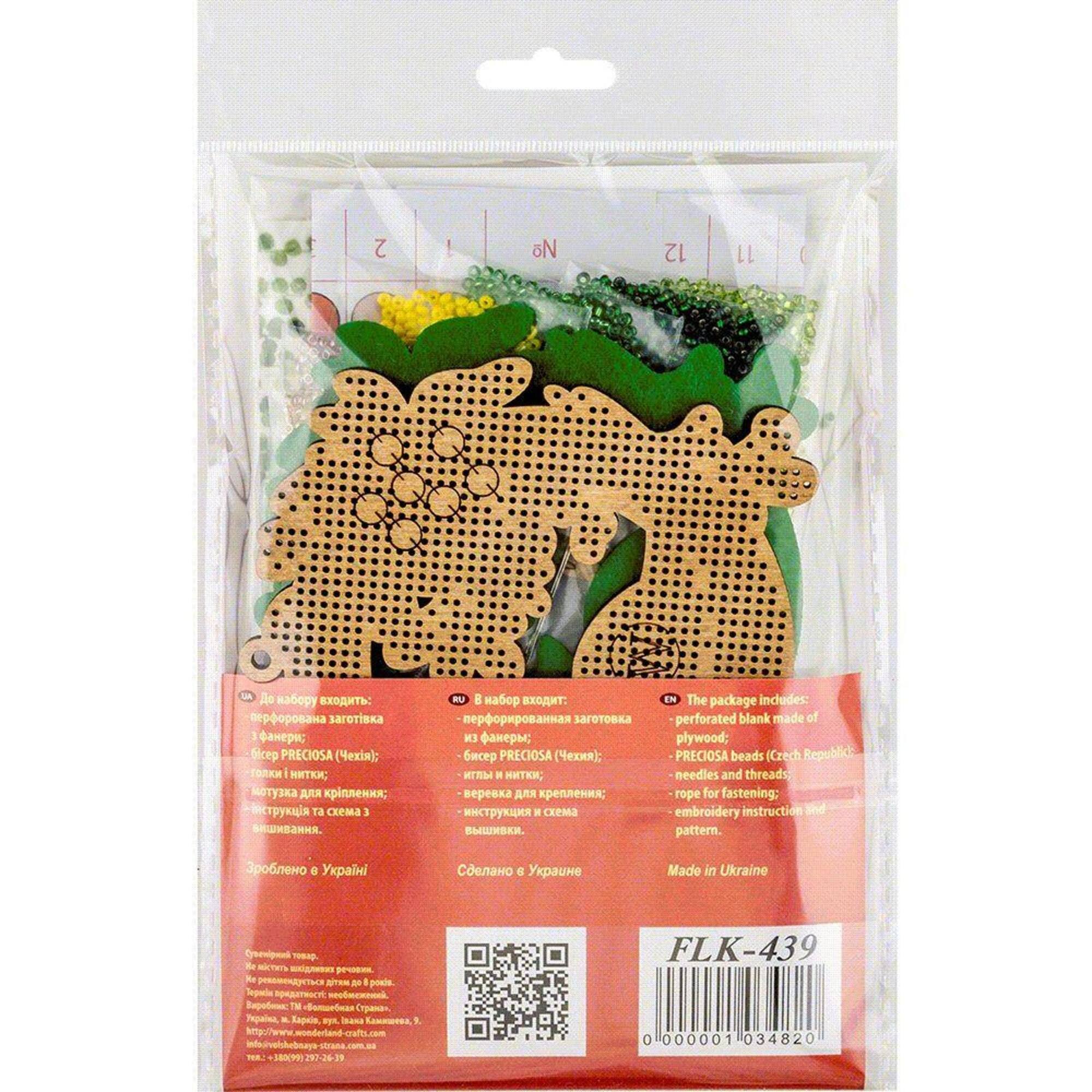 Wonderland Crafts Bird & Wreath Bead Embroidery on Wood Kit